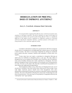 deregulation of pricing: does it improve anything?