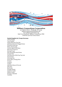 Needed Supply List - Military Connections