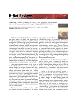 Ian Reifowitz on The Battle of K&Ouml;&para;niggr&Ouml;&curren;tz: Prussia`s - H-Net