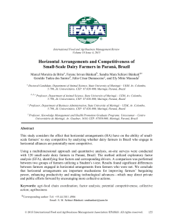 Horizontal Arrangements and Competitiveness of Small