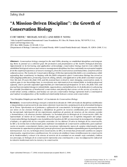 “A Mission-Driven Discipline``: the Growth of Conservation Biology
