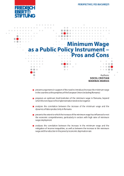 Minimum Wage as a Public Policy Instrument &ndash; Pros and Cons