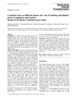 Urothelial cancer at different tumour sites: role of smoking and