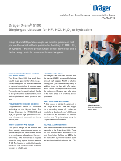 Dr&auml;ger X-am&reg; 5100 Single-gas detector for HF, HCI, H O or hydrazine