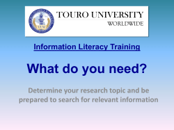 Introduction To Information Literacy
