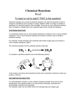 Chemical Reactions Read