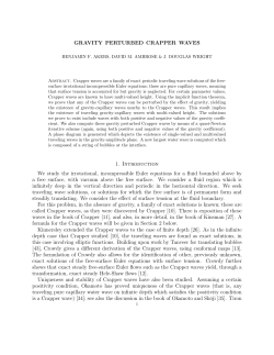 GRAVITY PERTURBED CRAPPER WAVES 1. Introduction We study
