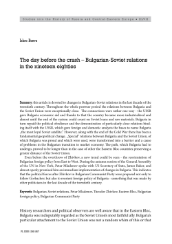 Bulgarian‑Soviet relations in the nineteen eighties