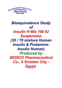Bioequivalence Study of Insulin H Mix 100 IU Suspension (30 / 70