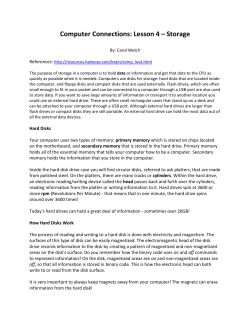 Computer Connections: Lesson 4 Storage