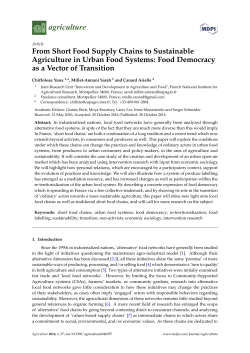 From Short Food Supply Chains to Sustainable Agriculture in Urban