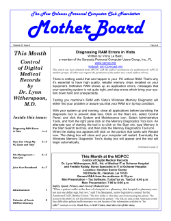 This Month - New Orleans Personal Computer Club