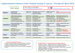 Thursday 24th March 2016 - Leighton Buzzard Children`s Centre