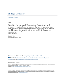 Nothing Improper? Examining Constitutional Limits, Congressional