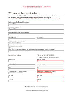Vendor Registration Form - Worcester Polytechnic Institute