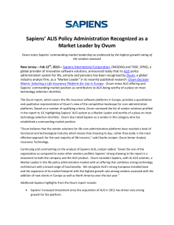 Sapiens` ALIS Policy Administration Recognized as a Market Leader