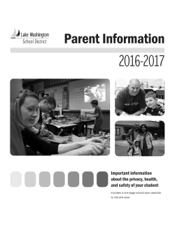 Parent Information Booklet - Lake Washington School District