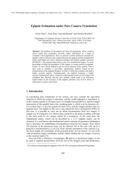 Epipole Estimation under Pure Camera Translation*