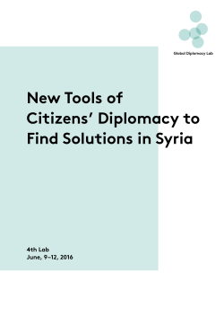 New Tools of Citizens` Diplomacy to Find Solutions in Syria