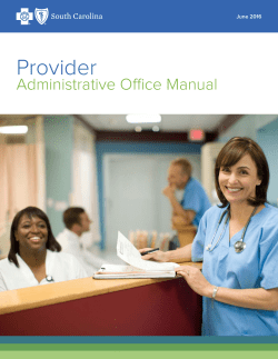 2016 Provider Office Administrative Manual