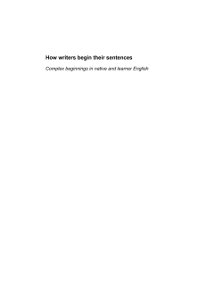 How writers begin their sentences