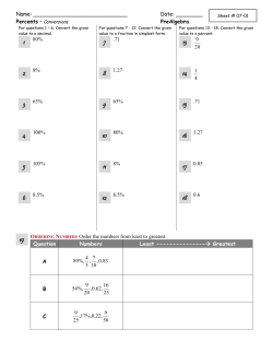 PreAlgebra 80% 8% 65% 100% 105% 8.5% .71 1.27 65% 80% 8