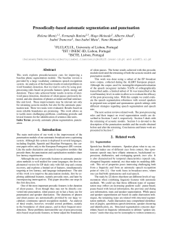 Prosodically-based automatic segmentation and punctuation