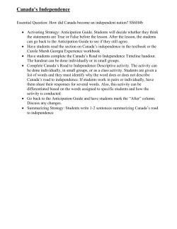 Canada`s Independence Lesson