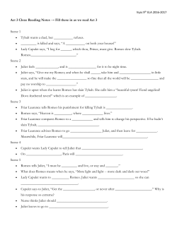 R and J Act 3 Cloze Reading Notes