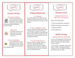 Overview of Celiac Picking the Restaurant