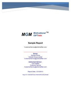 Sample Report - Life Outfitter