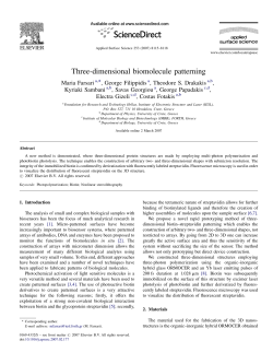 Three-dimensional biomolecule patterning - IMBB