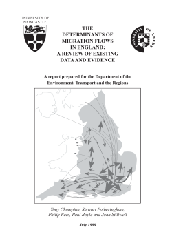 The Determinants Of Migration Flow in England