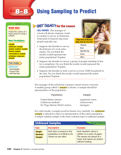 8-8 Using Sampling to Predict