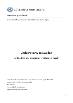 Child Poverty in Sweden