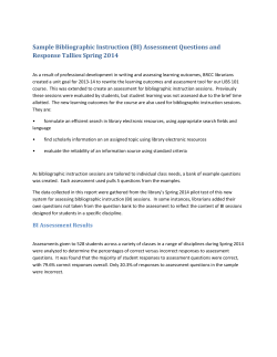 Sample Bibliographic Instruction (BI) Assessment Questions and