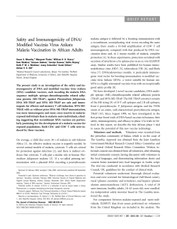 Safety and Immunogenicity of DNA/ Modified