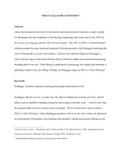 WHAT CALLS FOR ATTENTION? Abstract I show