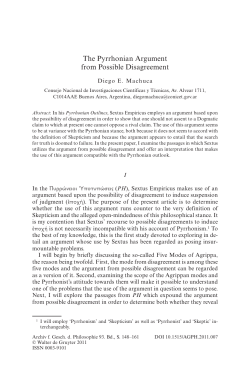 The Pyrrhonian Argument from Possible Disagreement