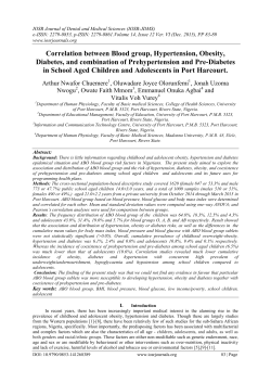 Correlation between Blood group, Hypertension, Obesity, Diabetes