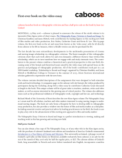 First-ever book on the video essay