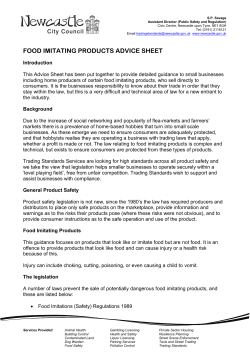 food imitating products advice sheet