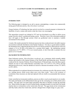 A Layman`s Guide to Geothermal Aquaculture
