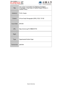 Title Day-to-Day Accumulation of Indigenous Ecological Knowledge