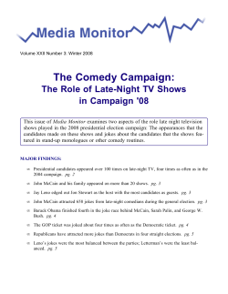 The Comedy Campaign - The Center for Media and Public Affairs