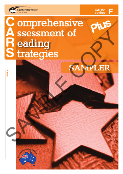 CARS PLUS SAMPLER F - Hawker Brownlow Education