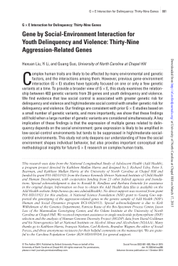 Gene by Social-Environment Interaction for Youth
