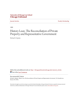 History Lean: The Reconciliation of Private Property and