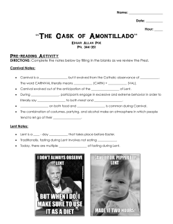 The Cask of Amontillado - Mrs. Sanders` Language Arts Class
