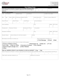 French Run Family Dental New Patient Forms